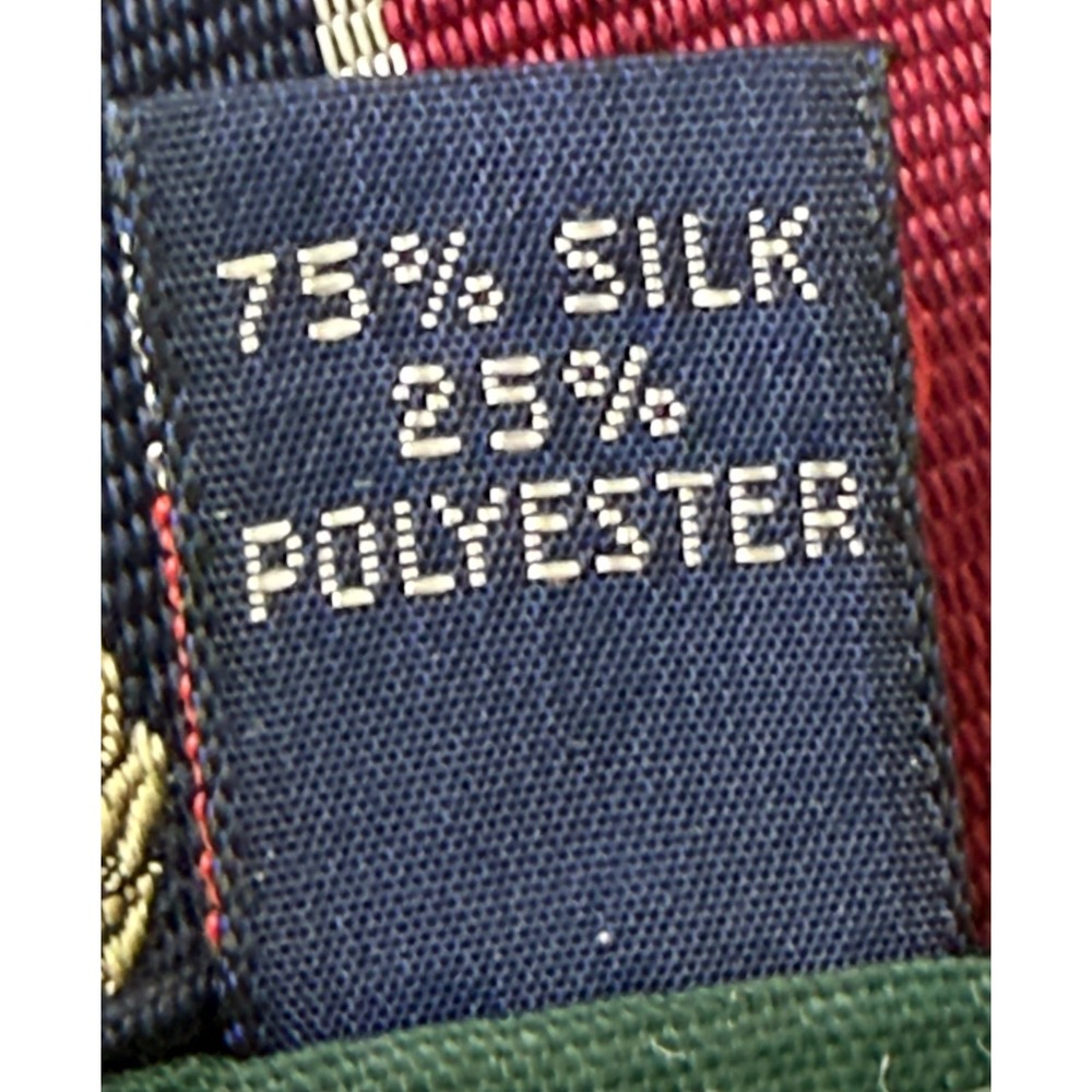 Vintage Briar "Golf Club" Necktie Burgundy Navy Striped Crest Tie Silk Blend - Picture 8 of 8